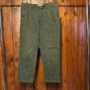 BDG Green Cargo Pants Utility Style - double reinforced knee